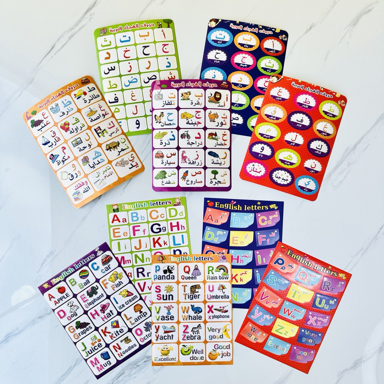 ملصقات حلزوني حروف عربي وانجليزي A0033